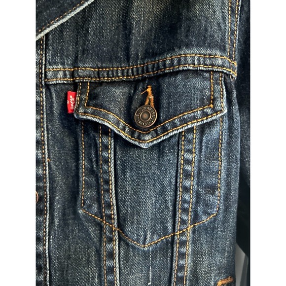 Levis Jacket Womens Size Medium Pockets Jean Trucker Red Tab Medium Wash GUC - Picture 5 of 9
